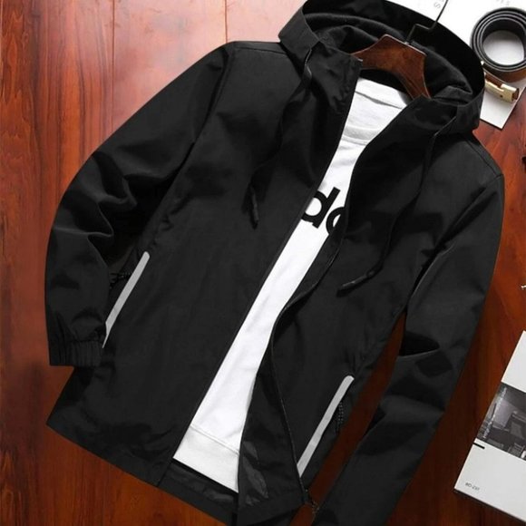 . Other - Black Mens Hooded Coat